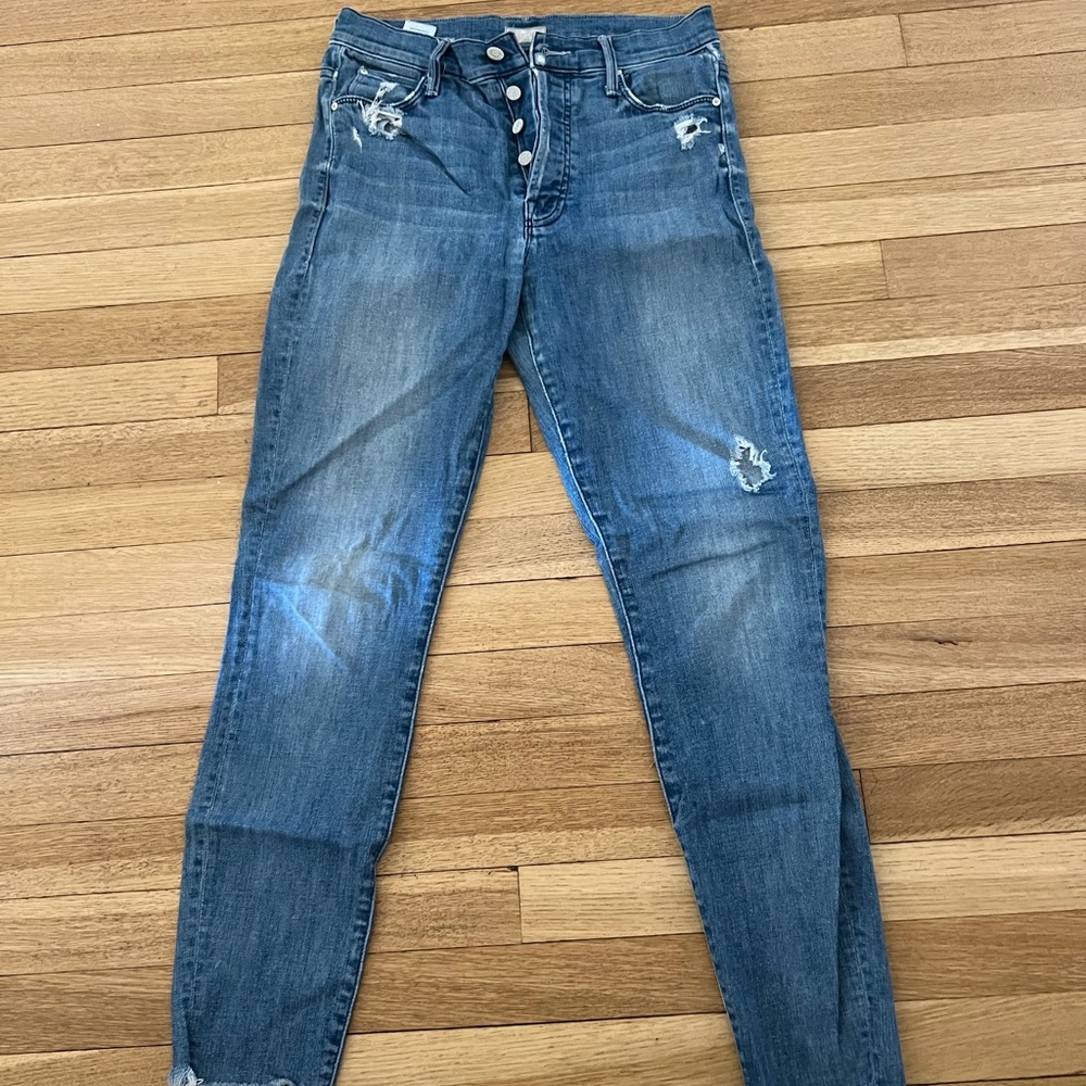 Mother Stunner Ankle Fray Jean